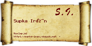 Supka Irén névjegykártya